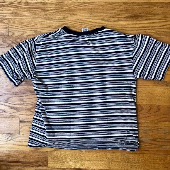 STUSSY vintage 90s grunge Y2K striped crew neck tee | Made in USA | Size Large - Picture 6 of 8